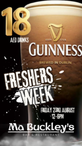 Freshers Week AED18 Pints